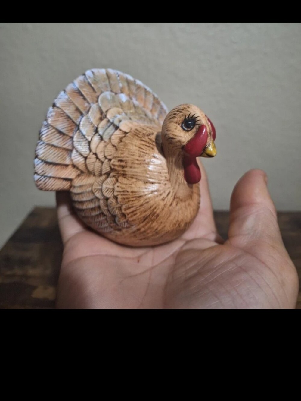 Adorable Hand Painted Ceramic Turkey Figurine
